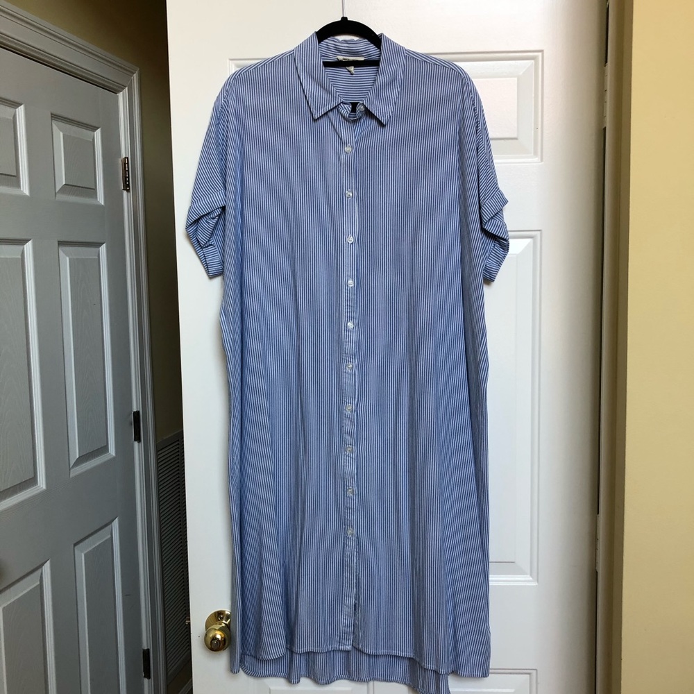 Oversized Button Down Shirt Dress